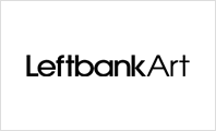 A black and white logo of leftbank art.